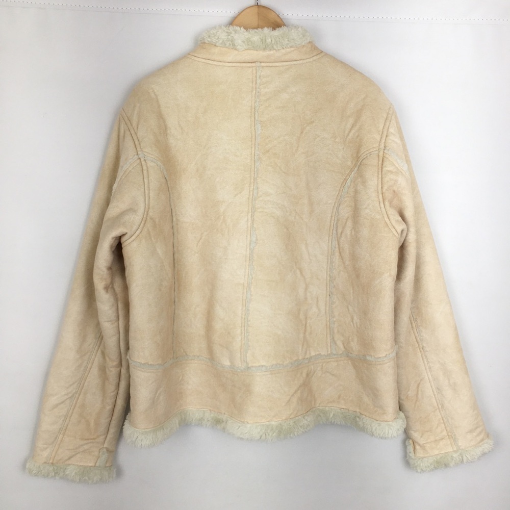 Cabela's Women’s Shearling Coat Faux Suede Fur Winter Jacket Tan Size XL - Picture 9 of 10